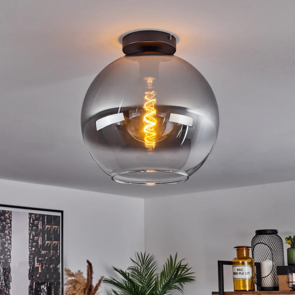 Modern Rose Gold Glass Globe Ceiling Light