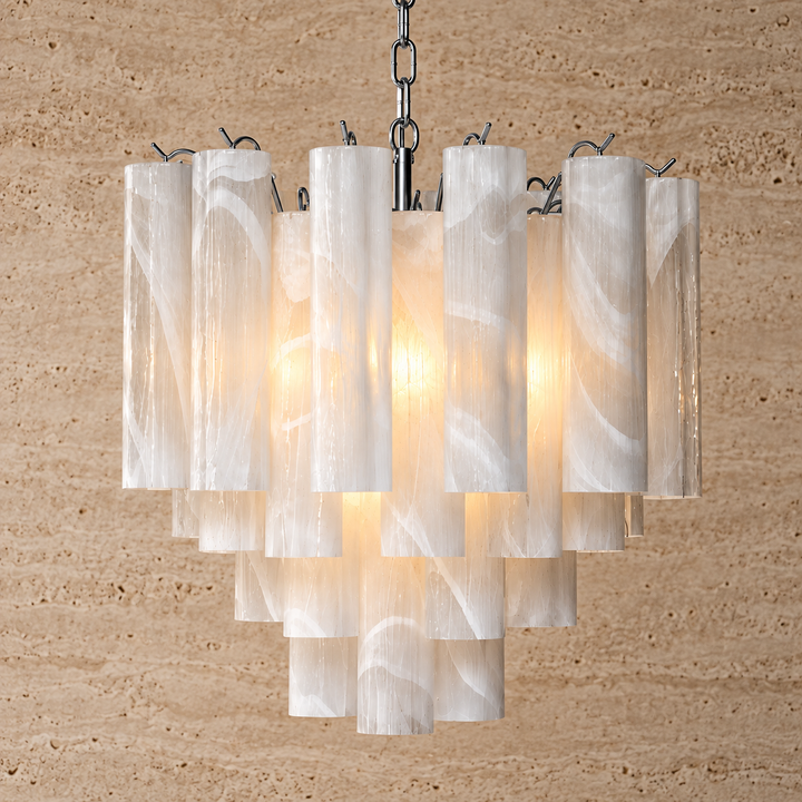 White Translucent Tube Chandelier