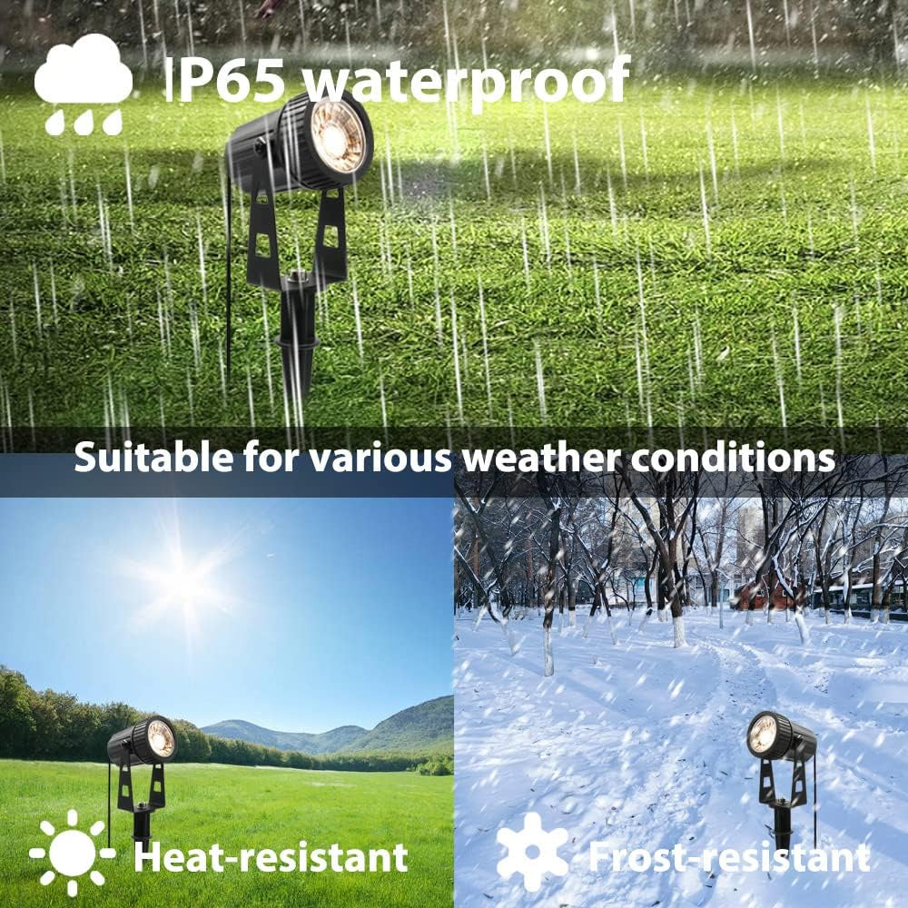 Solar-Powered Outdoor Garden Spotlights, 4-Piece Set