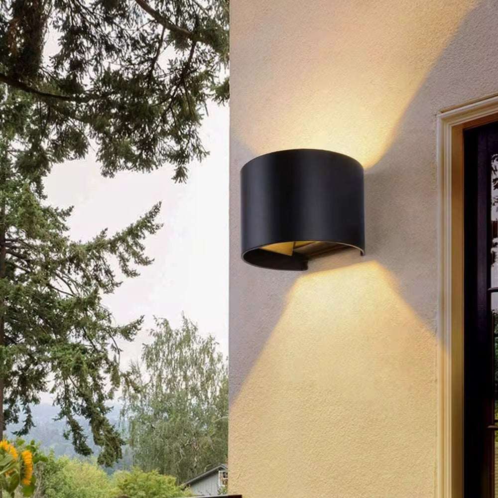 Compact Black Wall Light with Up and Down Illumination