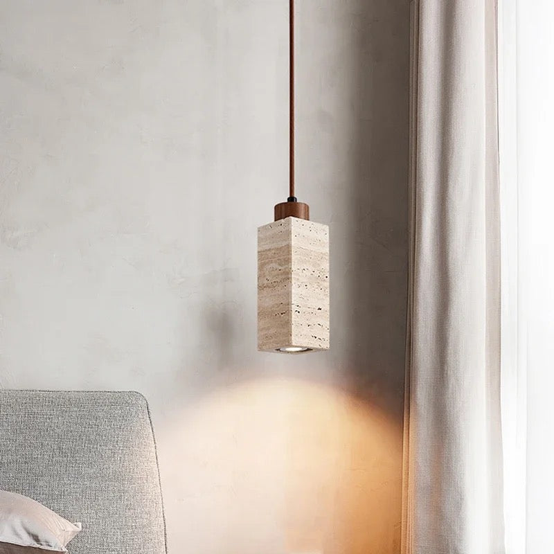 Modern Pendant Light with Natural Stone Shades