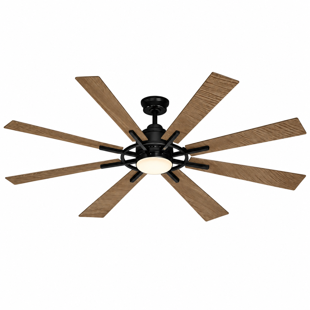 Modern Wooden Ceiling Fan with Light