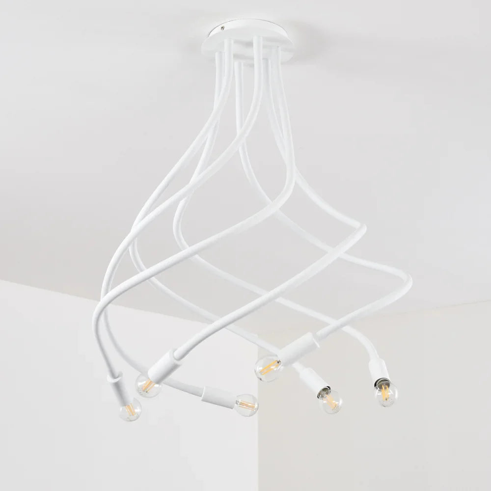 Modern White Spiral Ceiling Light