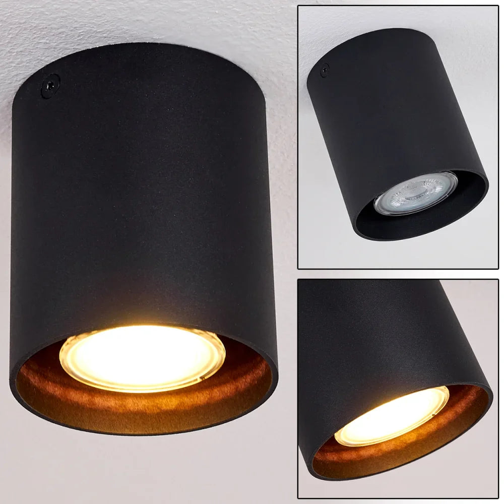 Modern Black Cylinder Ceiling Spotlight