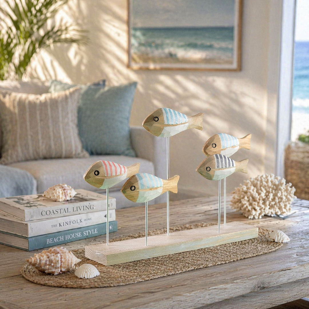 Wooden Fish Table Decor (Multicolor)
