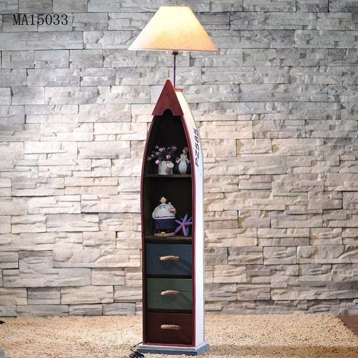 Boat-Shaped Floor Lamp with Storage
