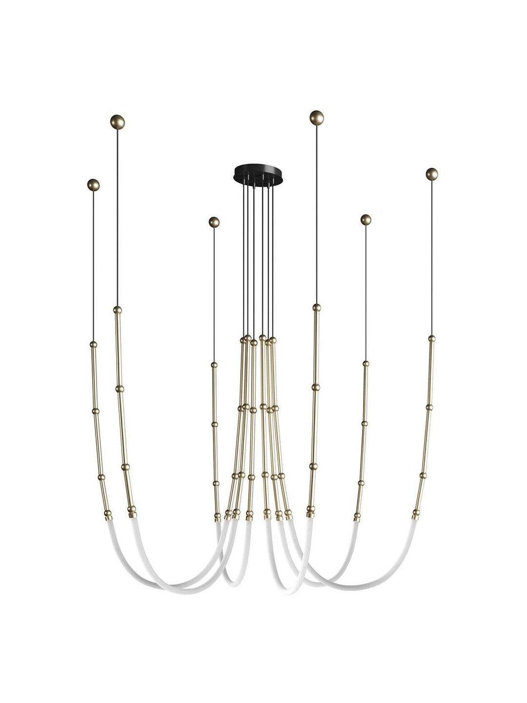 Sculptural Brass Multi-Arm Chandelier