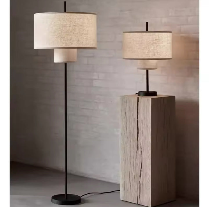 Modern Floor Lamp | Table Lamp | Pendant light Set with Fabric Shades