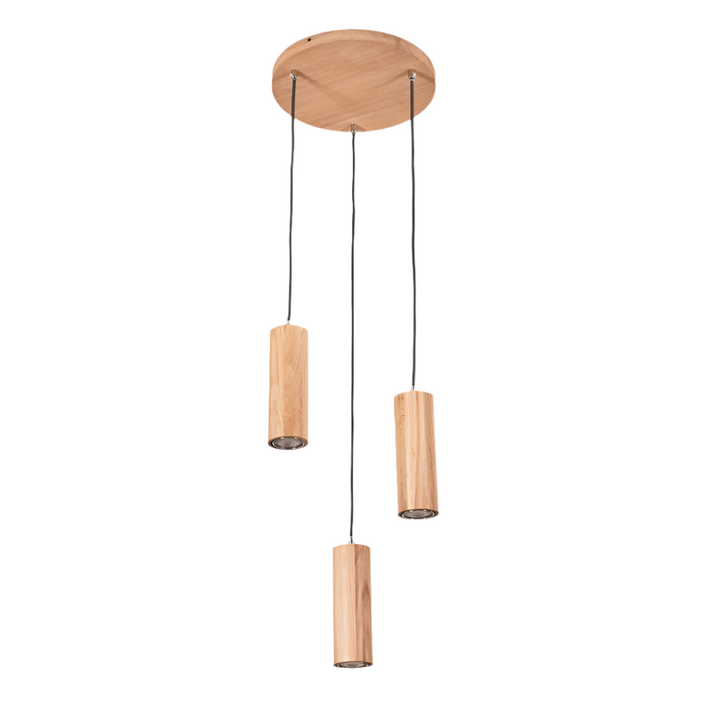 Rustic Quad Wooden Cylinder Pendant Light