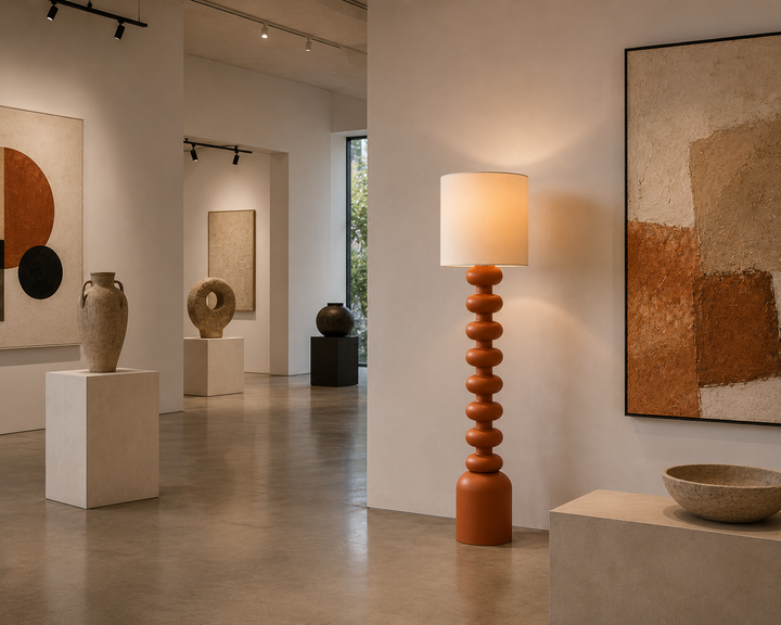Terracotta Bead Floor Lamp