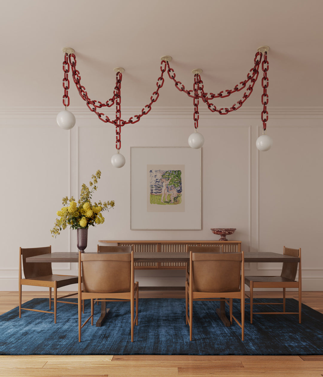 Modern Chain Globe Pendant Light