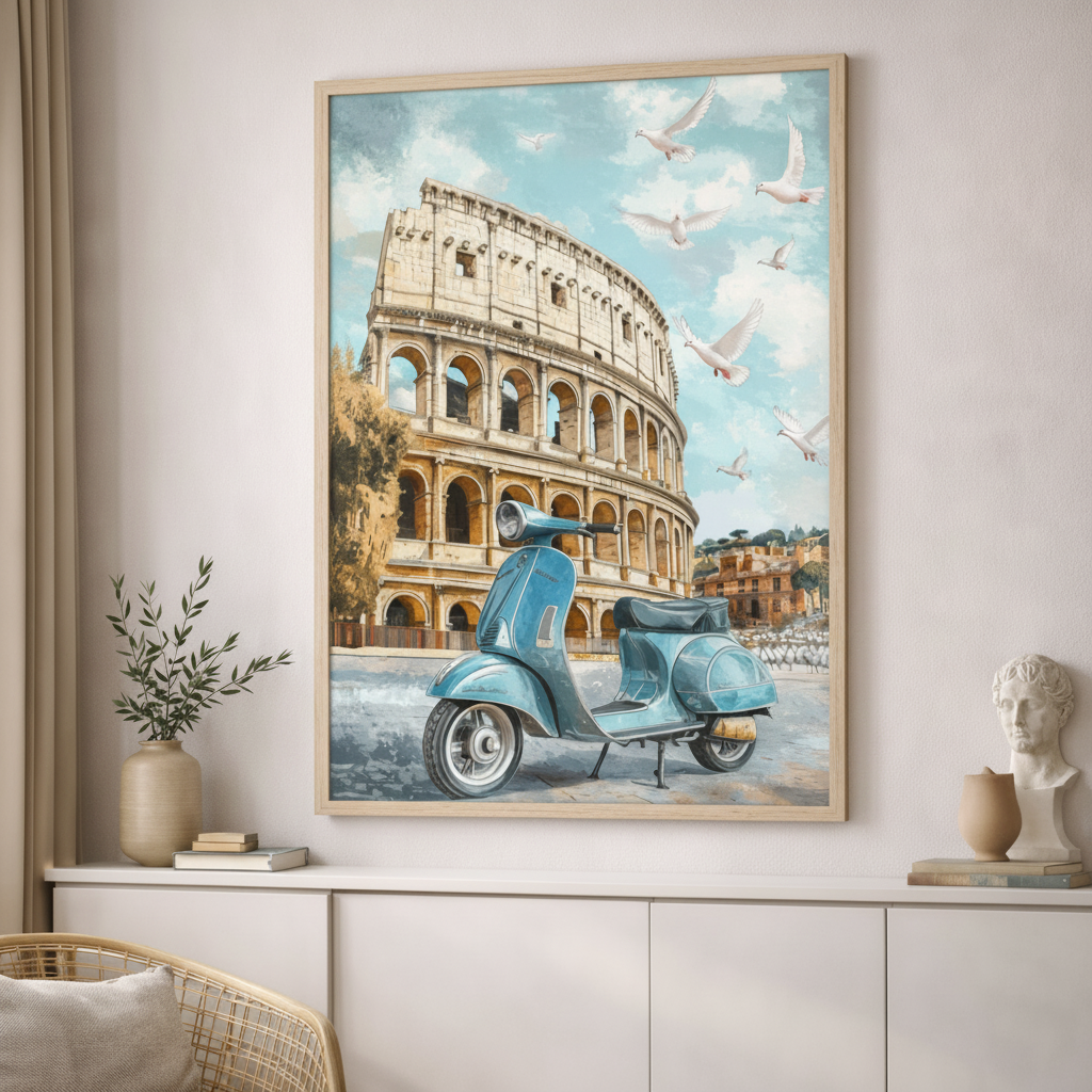 Rome Vespa Escape Canvas