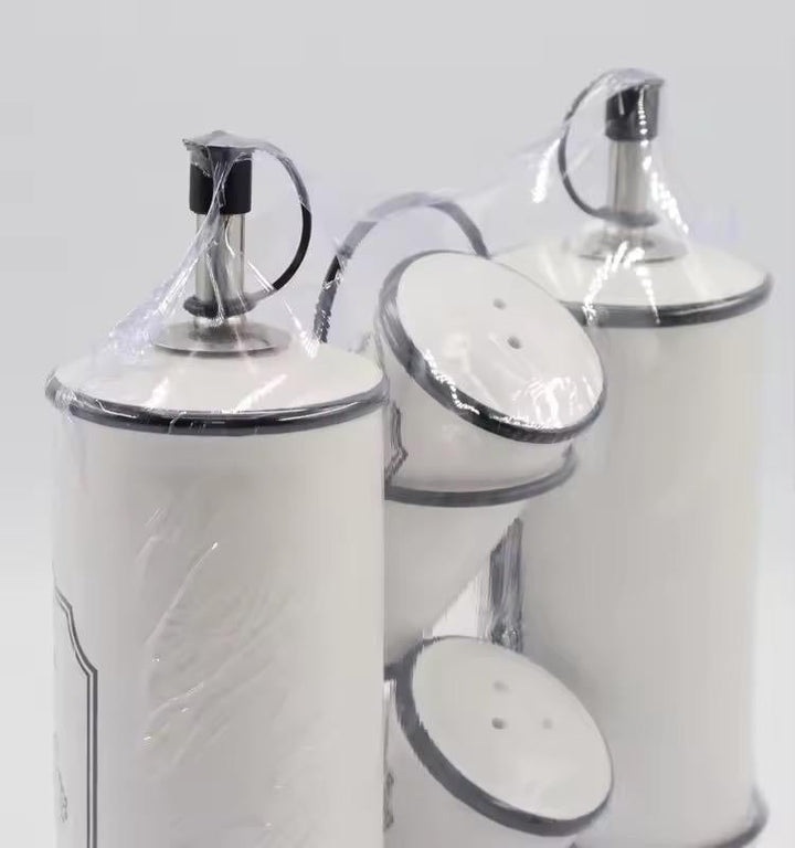 Ceramic Bathroom Canister Set with Stand
