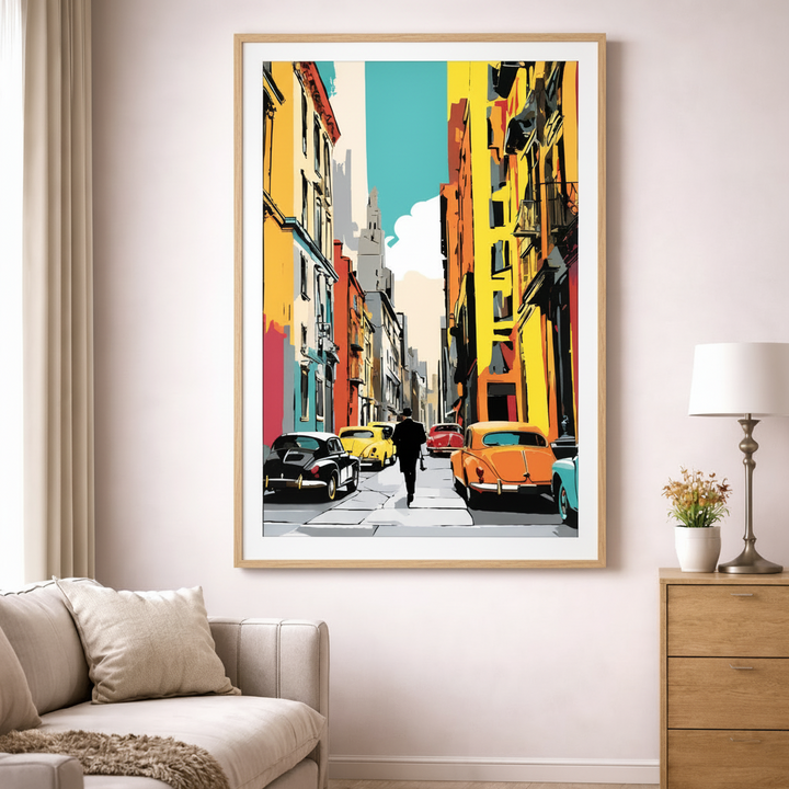Colorful European Street Canvas
