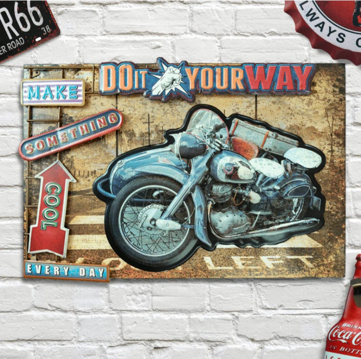 'Do It Your Way' Retro Motorcycle Wall Art