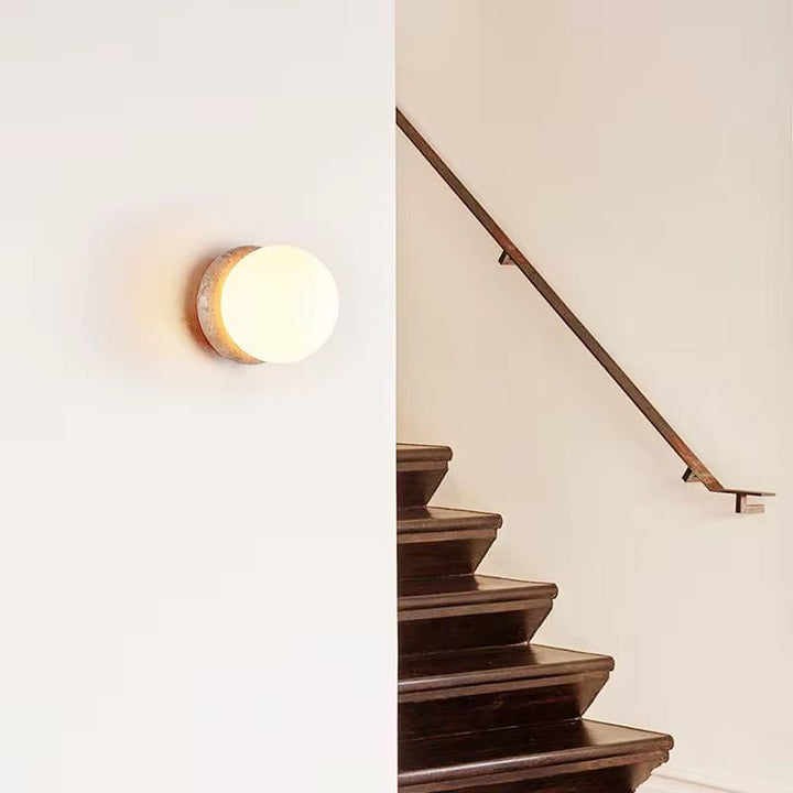 Stone Globe Wall Light
