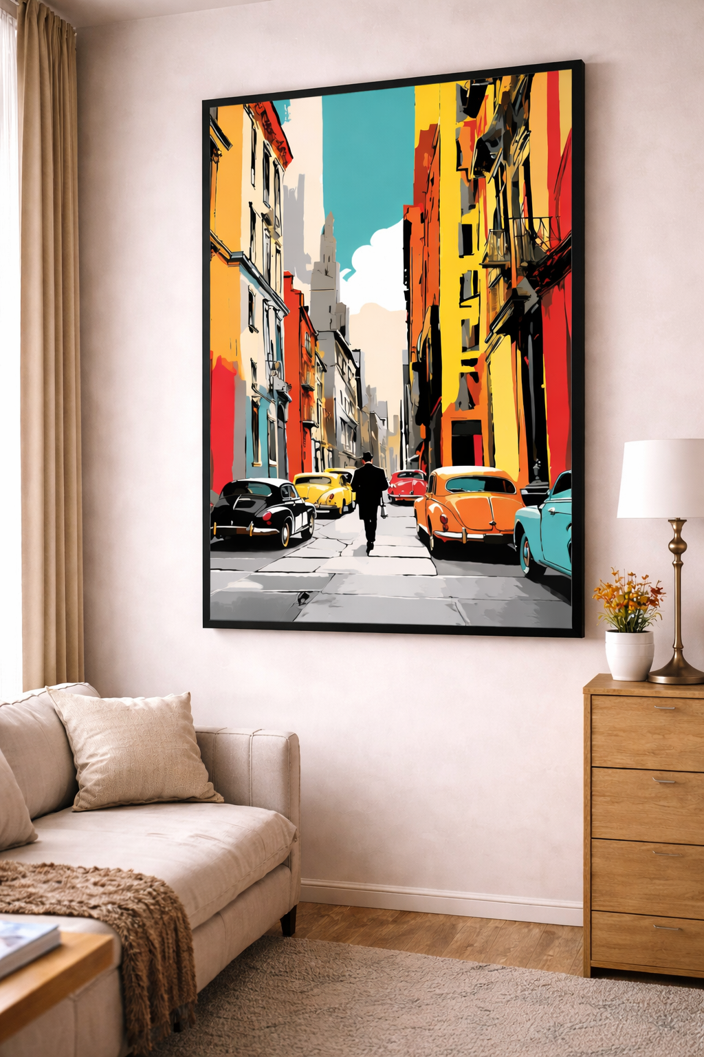 Colorful European Street Canvas