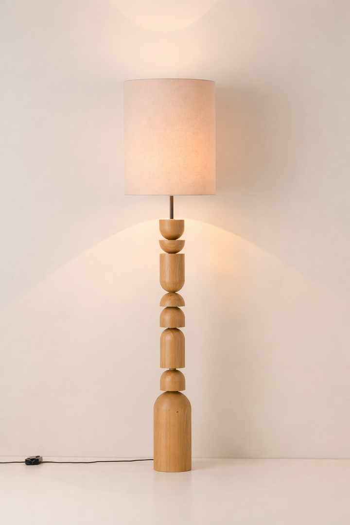 Stacked Wood Floor Lamp