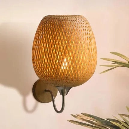 Rustic Woven Wall Sconce Light