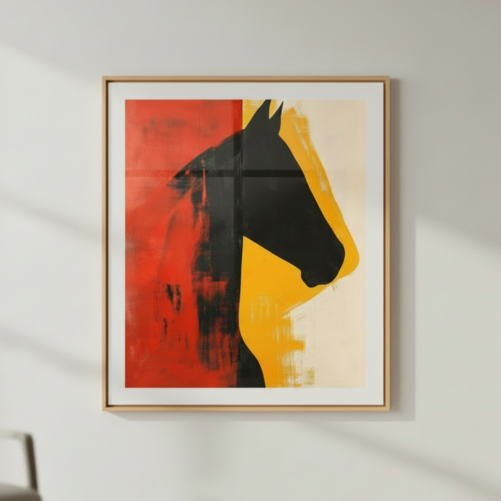Abstract Horse Silhouette Modern Canvas Wall Art