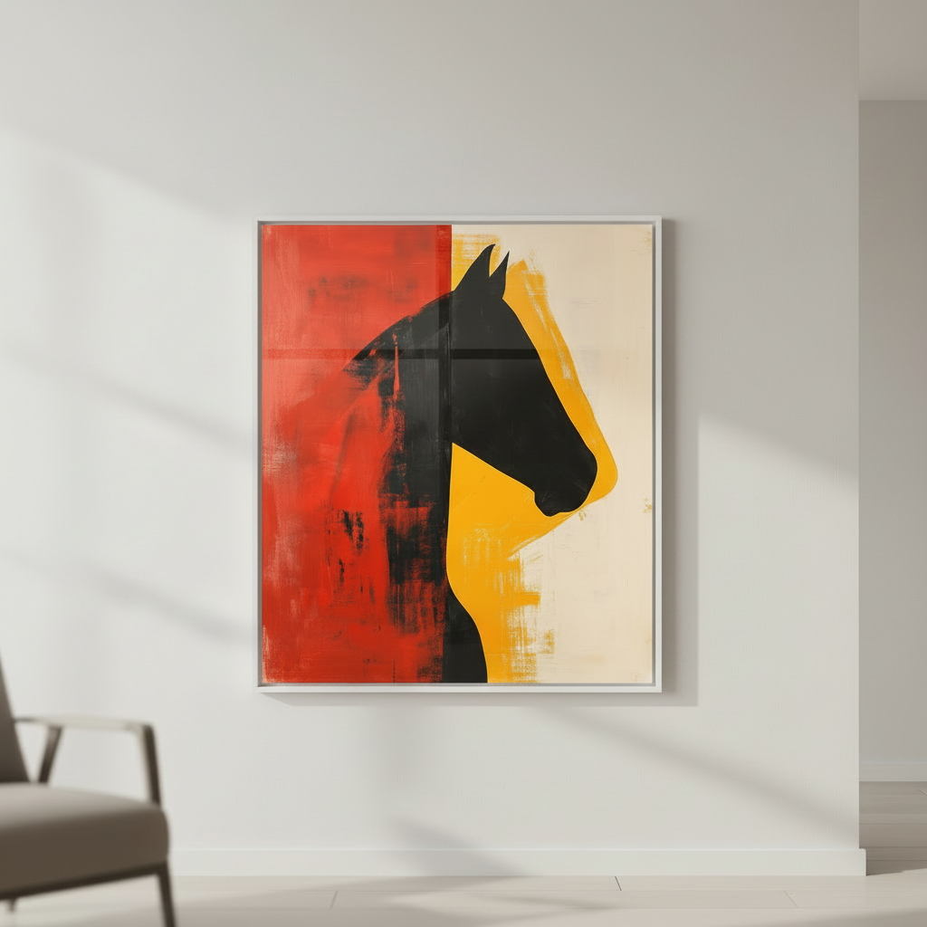 Abstract Horse Silhouette Modern Canvas Wall Art