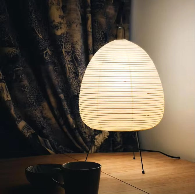 Round Warm White Paper Lantern Table Lamp
