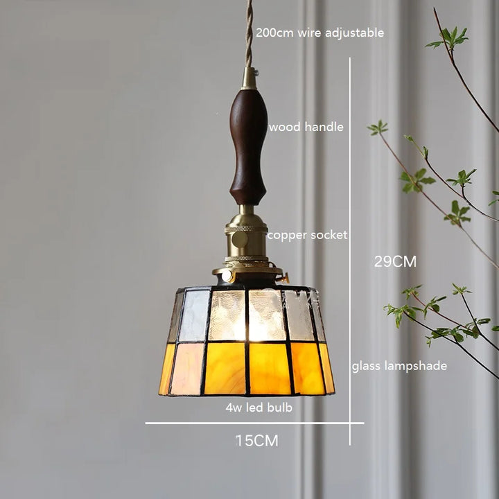Amber Tiffany Triple Pendant Chandelier