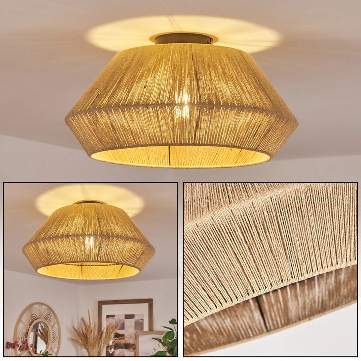 Natural Fiber Woven Ceiling Light