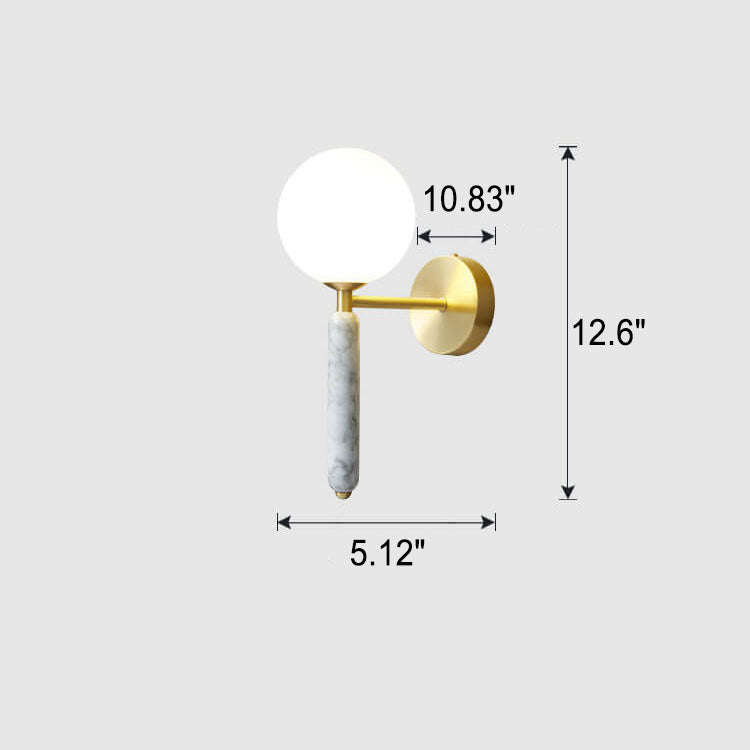 Modern Wall Sconce with Marble and Brass Accents