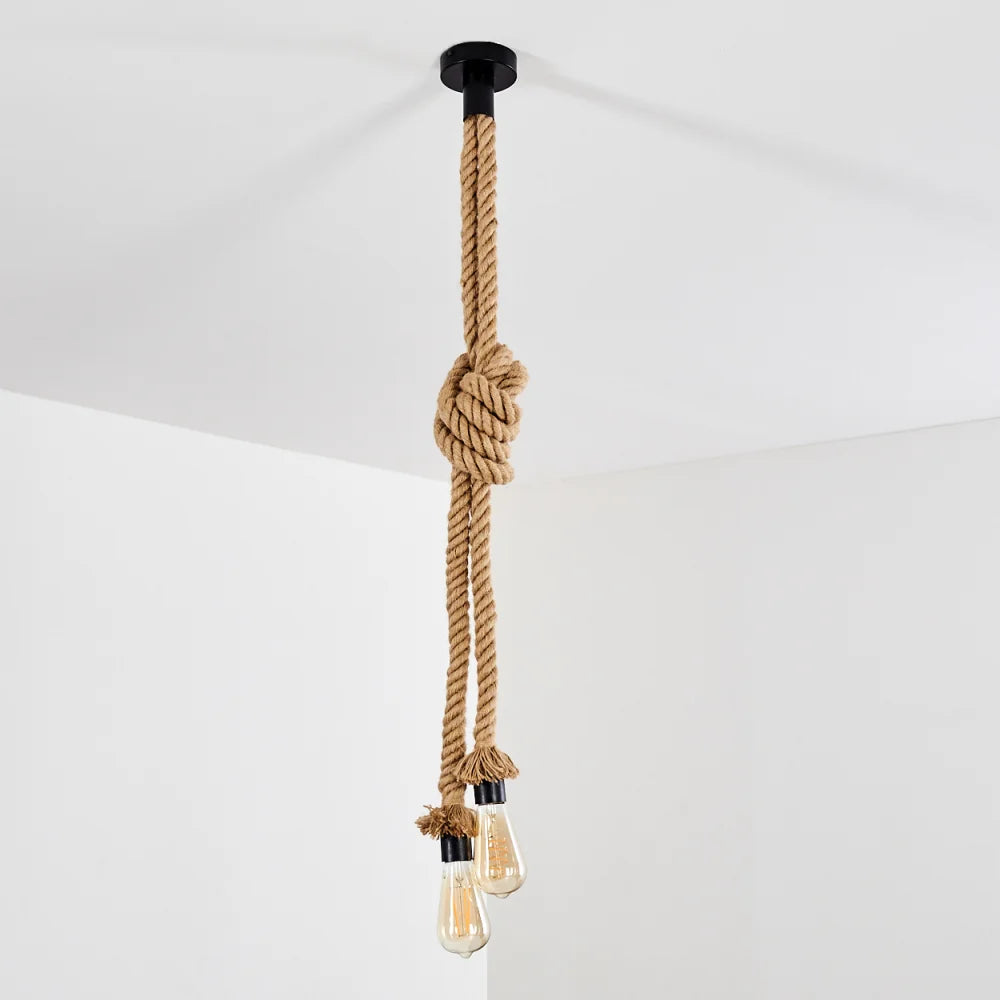 Rustic Rope Knot Pendant Light