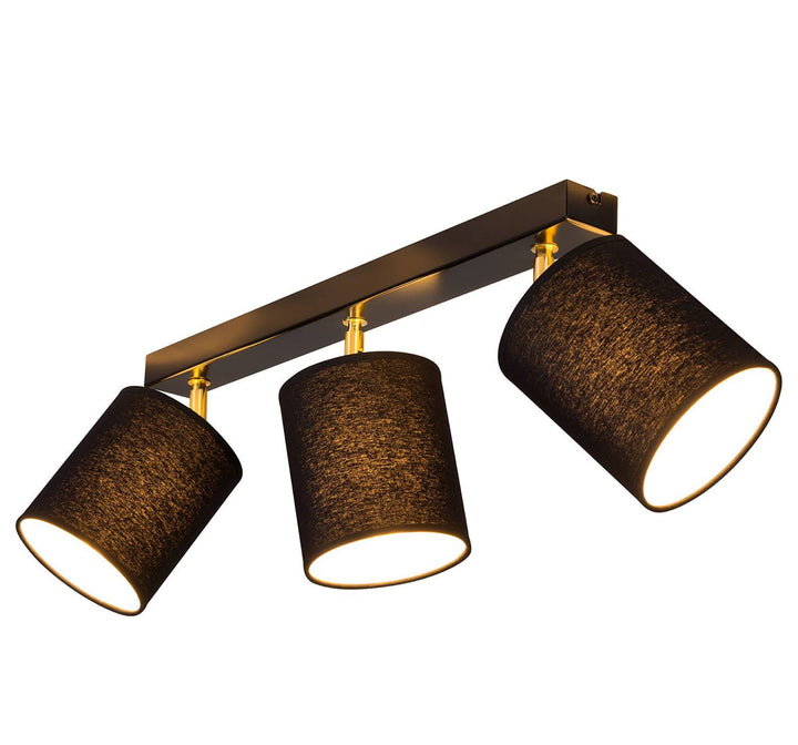 Modern Black Ceiling Spotlight with Fabric Shades