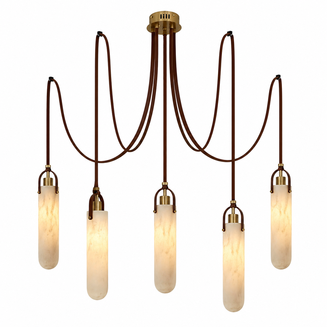 Terra Alba - Modern Artificial Marble Tube Chandelier