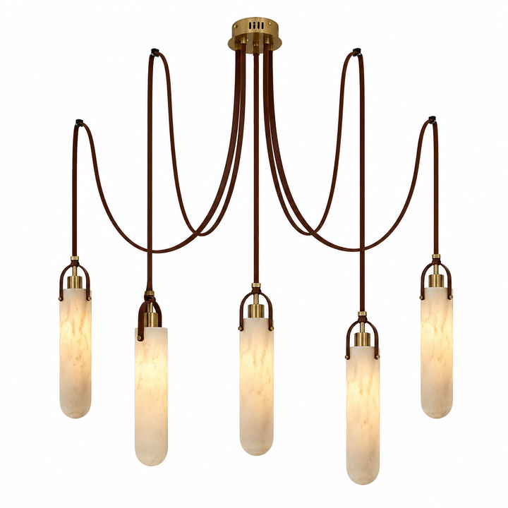 Terra Alba - Modern Artificial Marble Tube Chandelier