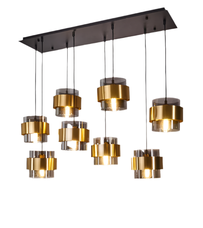 Luxury Tiered Glass and Gold Pendant Light