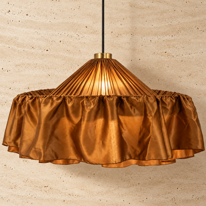 Bronze Satin Fabric Pendant Light