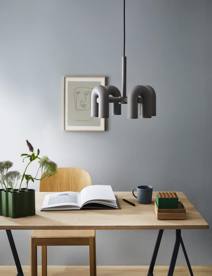 Modern GREY Tube Chandelier