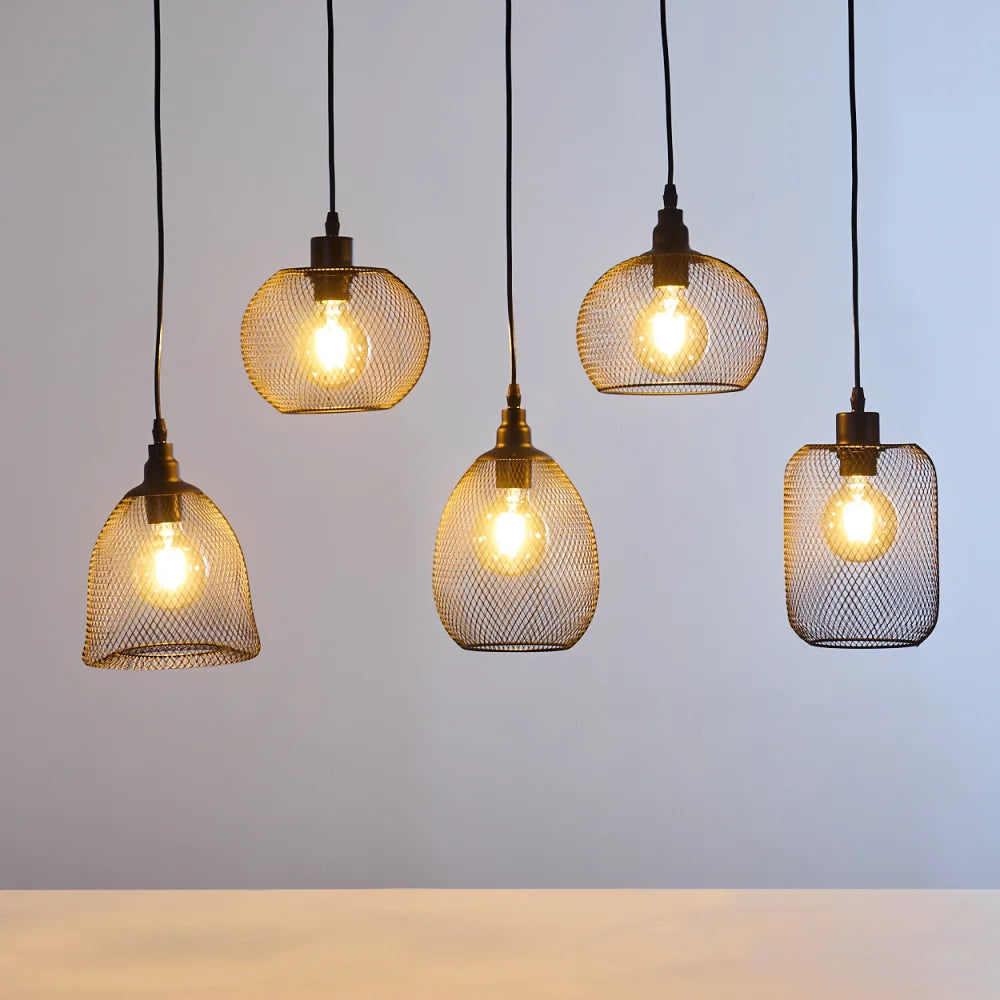 Industrial Multi-Mesh Pendant Light