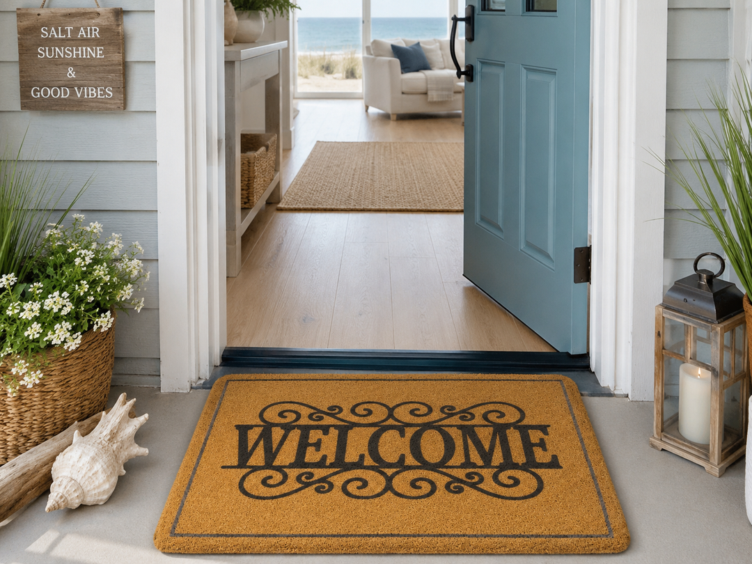 Elegant Welcome Coir Doormat