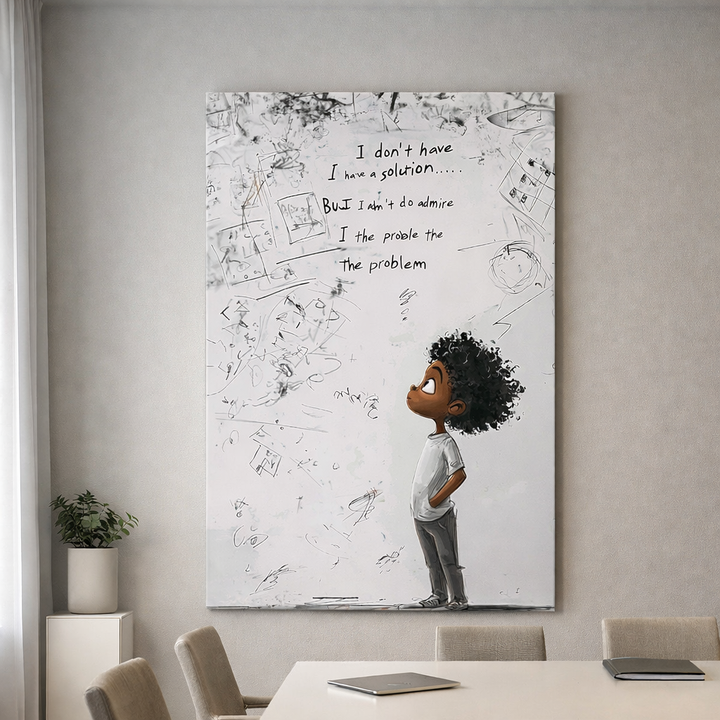 Problem Solver Child Illustration Canvas