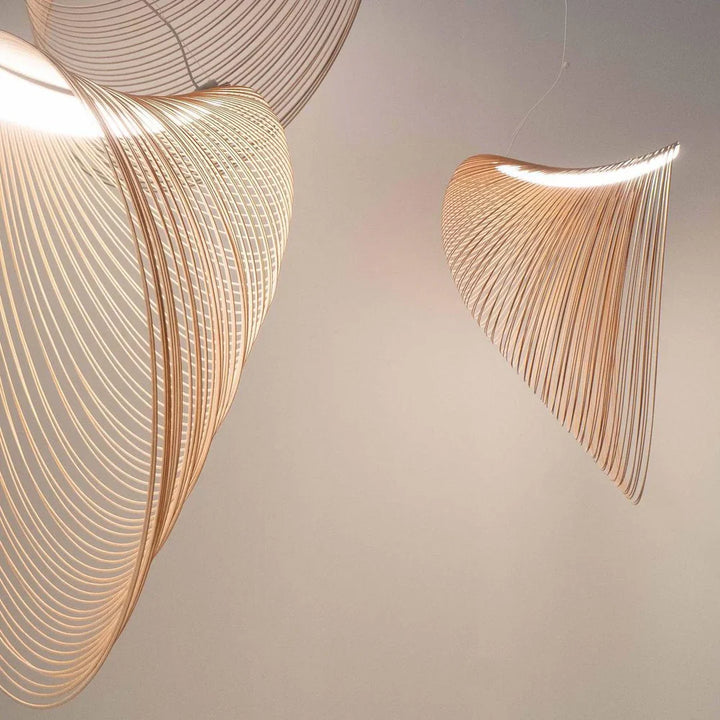 Wooden Modern LED Sculptural Pendant Light