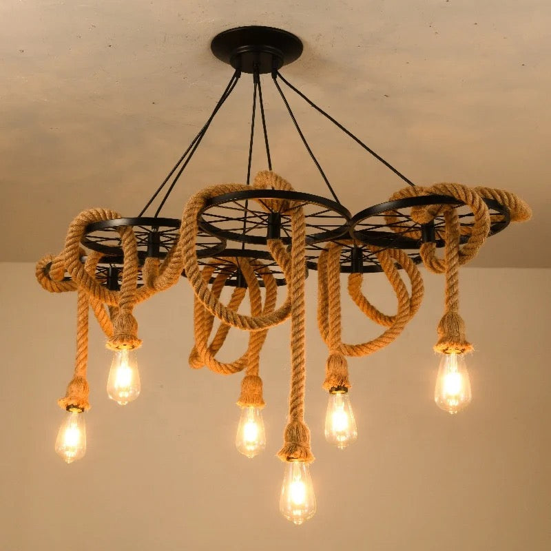 Rope Wheel Chandelier