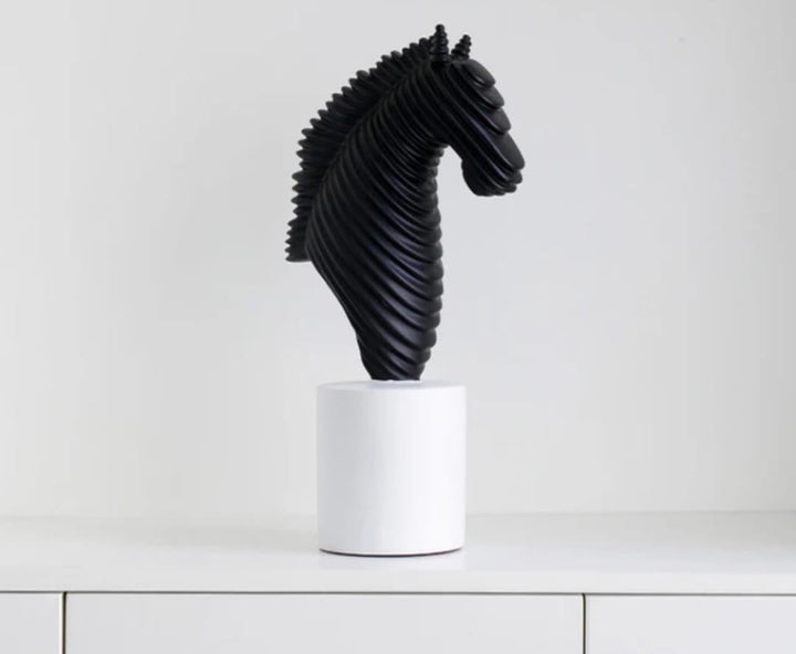 Black & White Modern Horse Head Sculptures