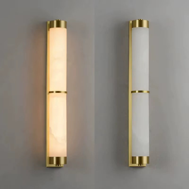 Modern Brass and Opal Glass Wall Light