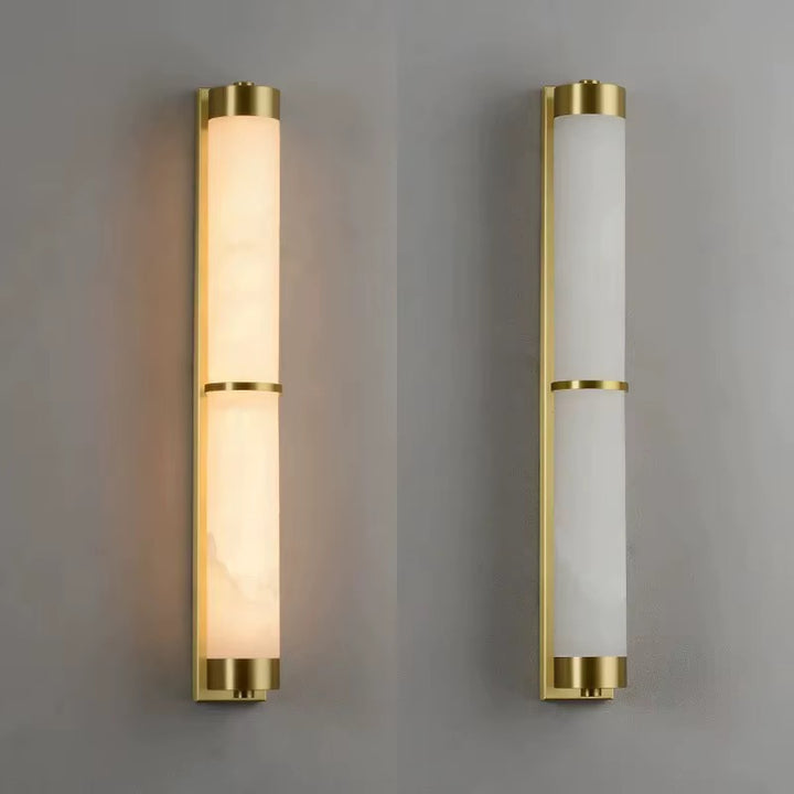 Modern Brass and Opal Glass Wall Light