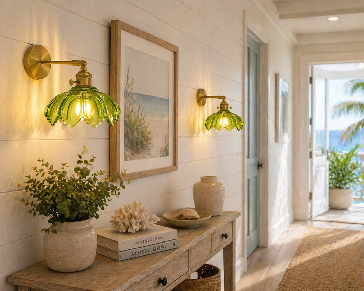 Brass Glass Wall Sconce