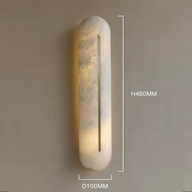 Modern Alabaster Wall Sconce with Slit Detail