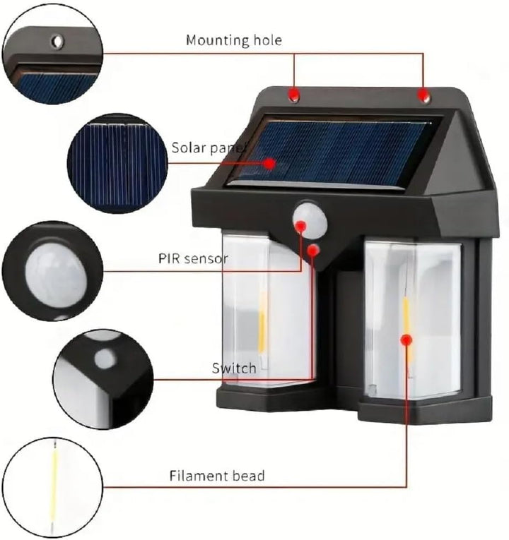 Solar Motion-Sensor Outdoor Wall Light