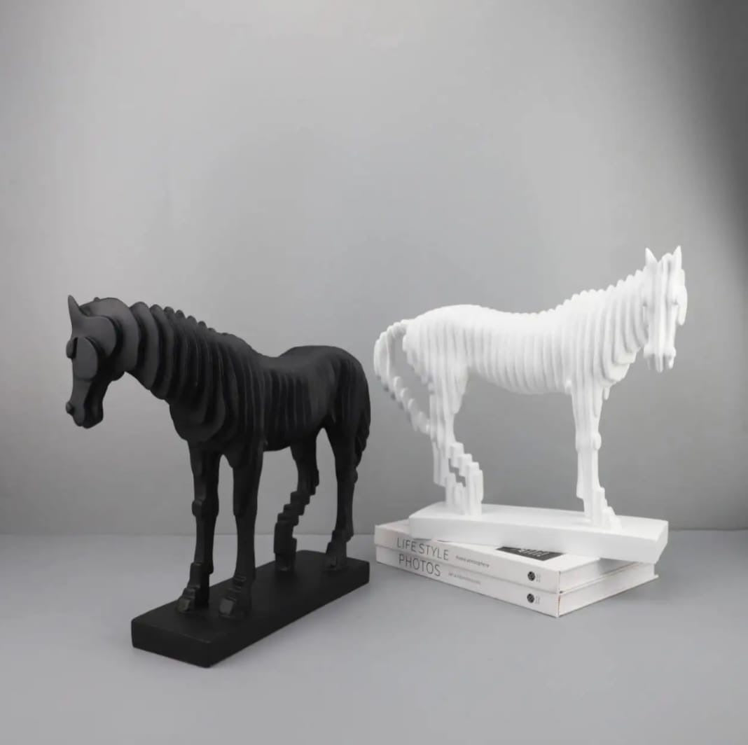 Modern Layered Horse Sculpture