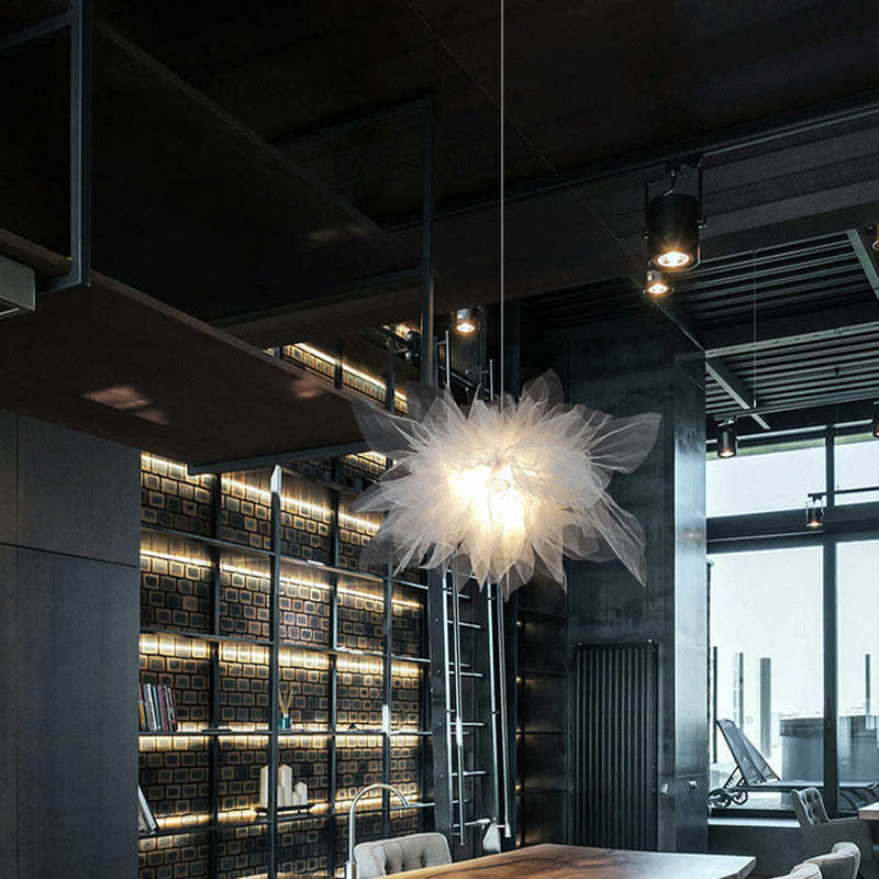 Modern Pendant Light with Artistic Tulle Shade