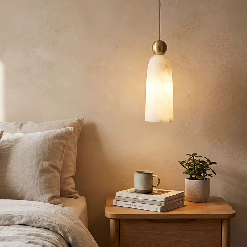 Light Cream Pendant Cluster with Gold-Tone Details